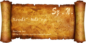 Szoó Nóra névjegykártya