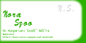 nora szoo business card