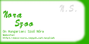 nora szoo business card